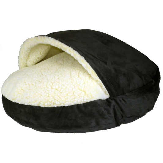 Snoozer Cozy Cave Luxury MicroSuede Pet Bed (Black - Small)