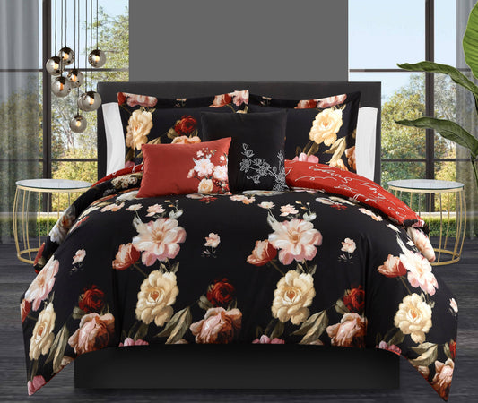 Chic Home Enid Bed in A Bag Comforter Set - Black - Twin/Twin XL