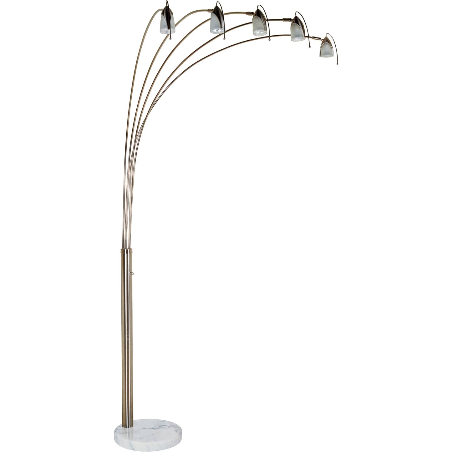 Ore International 5 Adjustable Arms Arch Floor Lamp with Marble Base - 6998