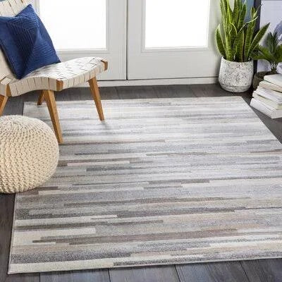 Warlick Gray/Tan/White Area Rug Union Rustic Rug Size: Rectangle 53