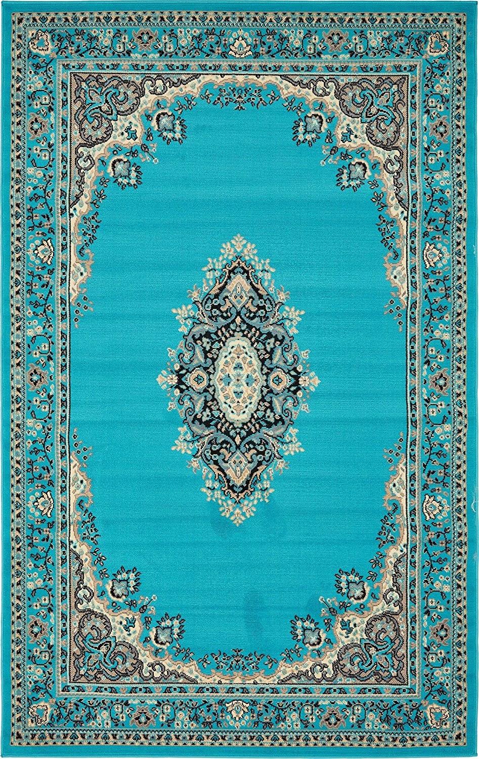 Unique Loom Washington Reza Area Rug - 5 x 8 (Turquoise)