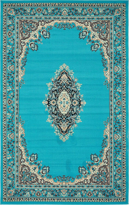 Unique Loom Washington Reza Area Rug - 5 x 8 (Turquoise)