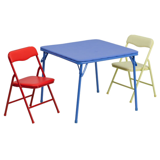 Flash Furniture Folding Table and Chair Set Kids, Colorful, 3 Piece