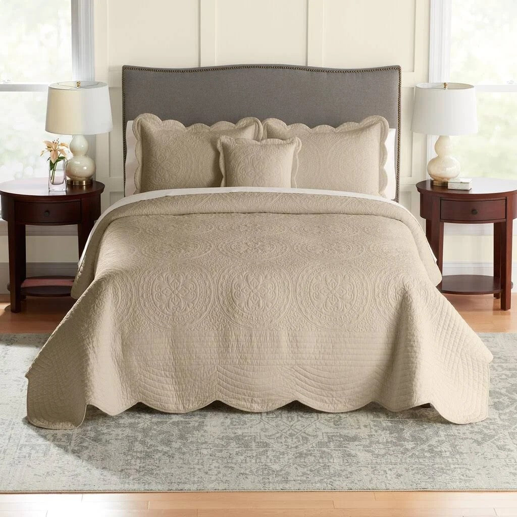 Croft Barrow Solid Bedspread or Sham, Beige, Full