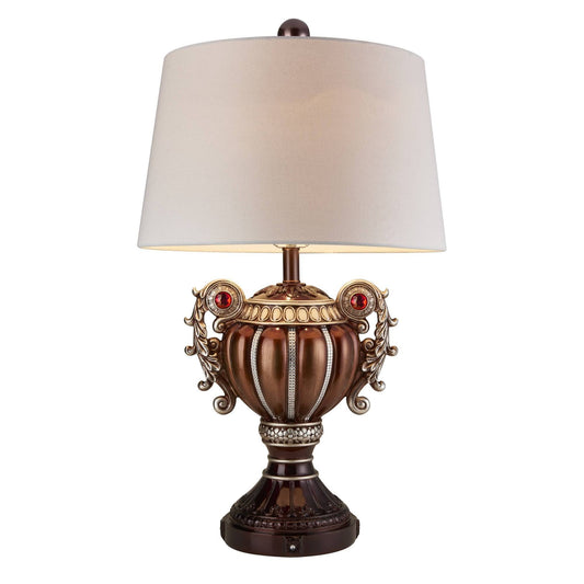 Ore International 29.5 in Delicata Bronze Silver Urn Table Lamp