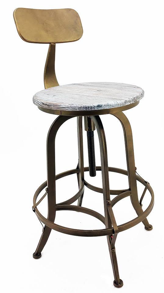 Arthur Retro Steel Rotating Adjustable Height Barstool - Copper