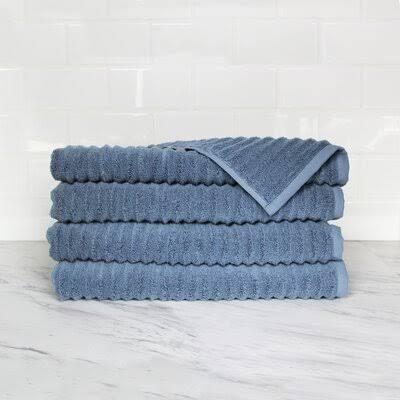 Winland Zero Twist 4 Piece Turkish Cotton Towel Set Color Slate Blue