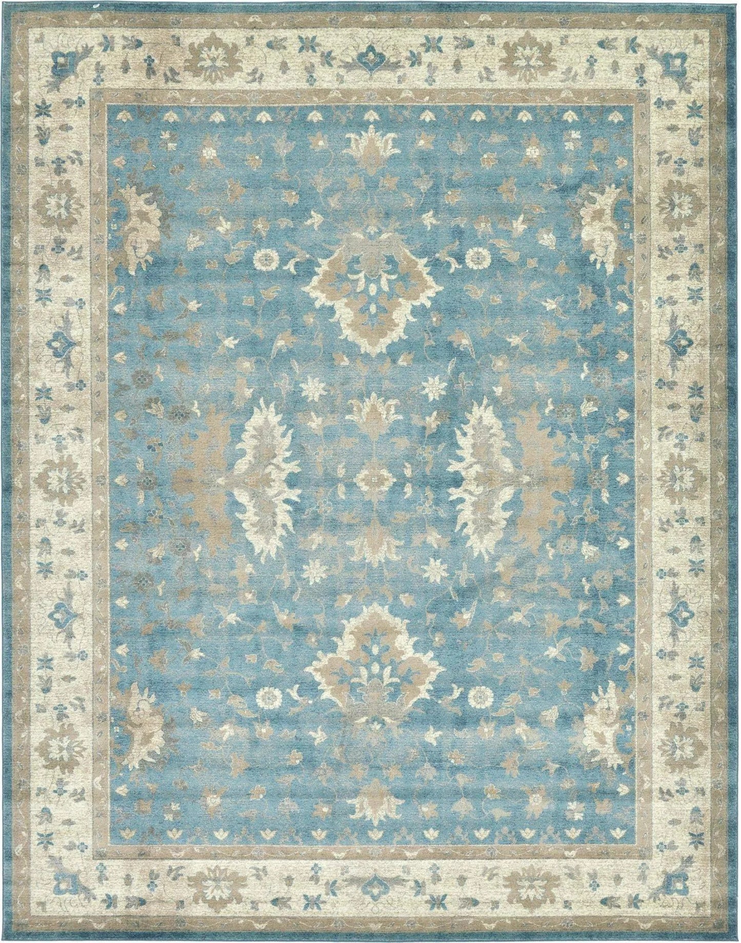 Unique Loom Itzling Salzburg Area Rug - 10 x 13 Light Blue