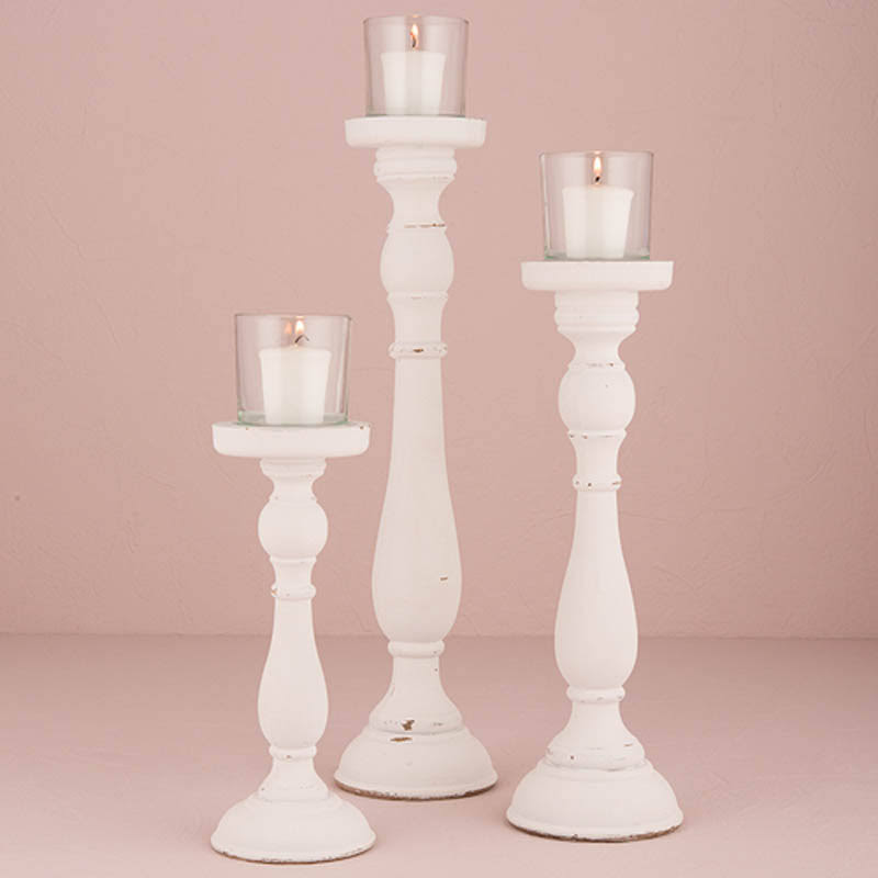 Weddingstar Shabby Chic Spindle Candle Holder Set