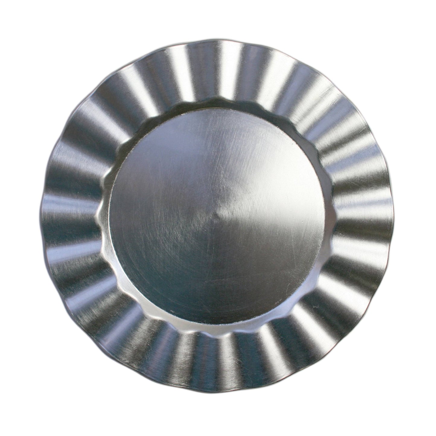 The Jay Companies 1183058 Round Silver Ruffled Rim Charger Plate 13in.