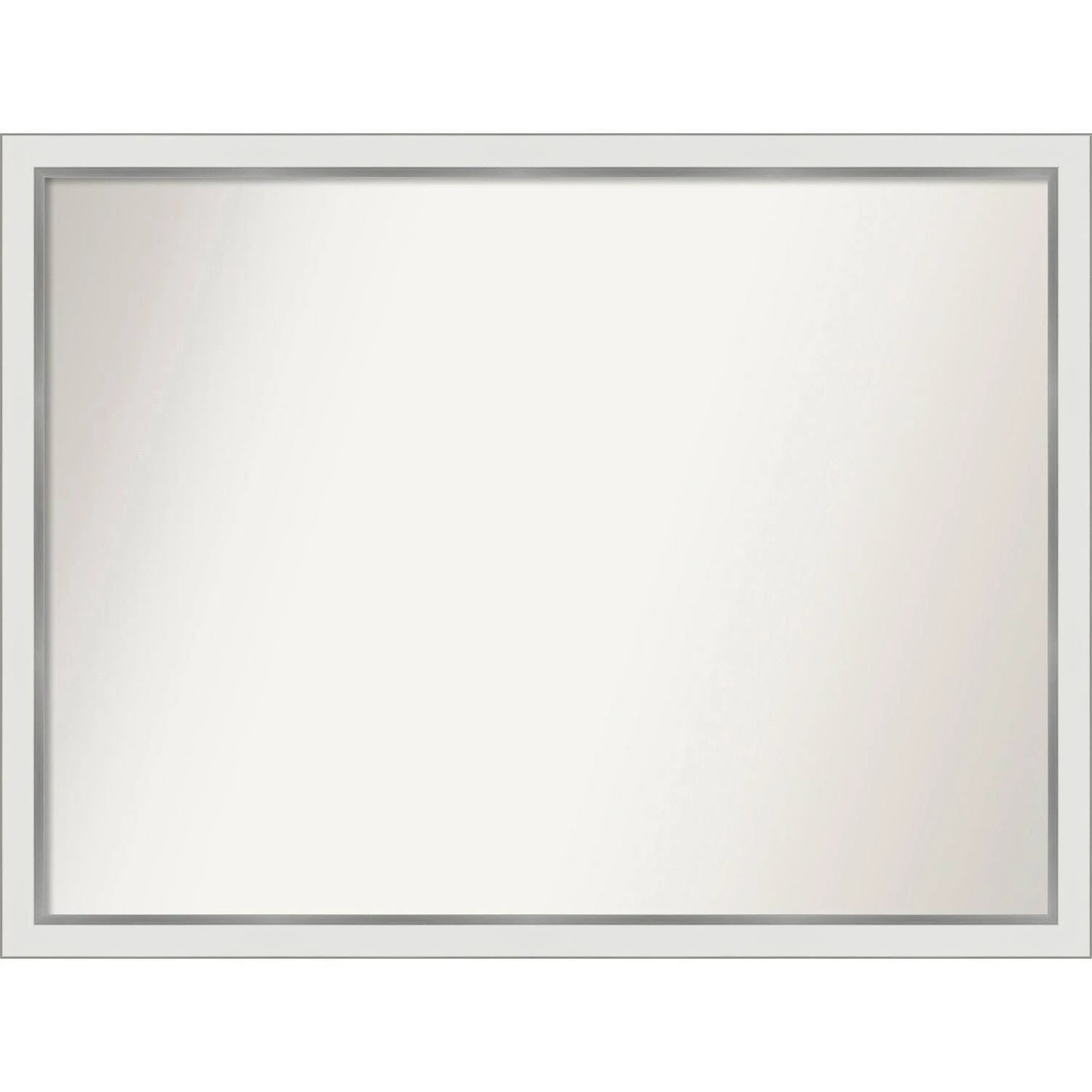 Choose Your Custom size, 34-in SIDE, Eva White Silver Narrow Framed Wall Mirror - 45 x 34-Inch