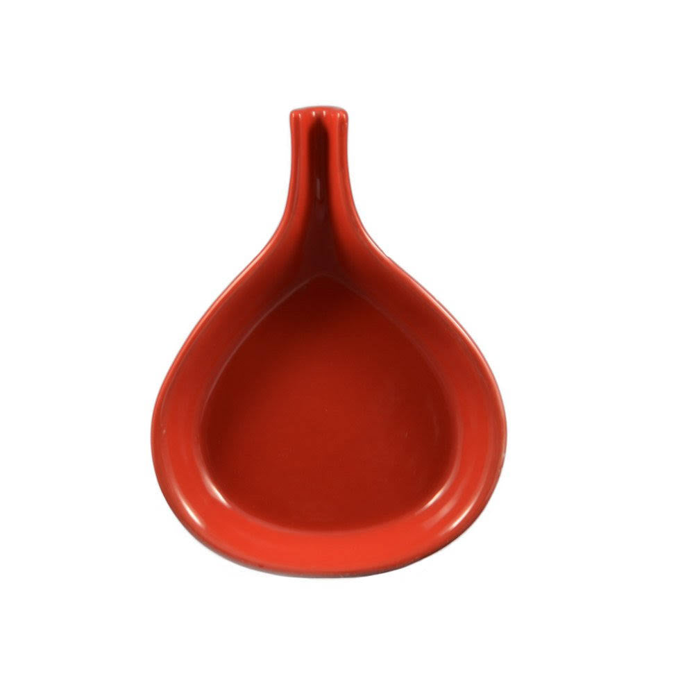 CAC China FP-18-RED 18-Ounce Stoneware Pear Shape Fry Pan with Handle, 10 by 8-1/4 by 1-1/4-Inch, Red, Box of 12