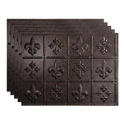 Fasade Fleur De Lis Smoked Pewter 15-square Foot Backsplash Kit