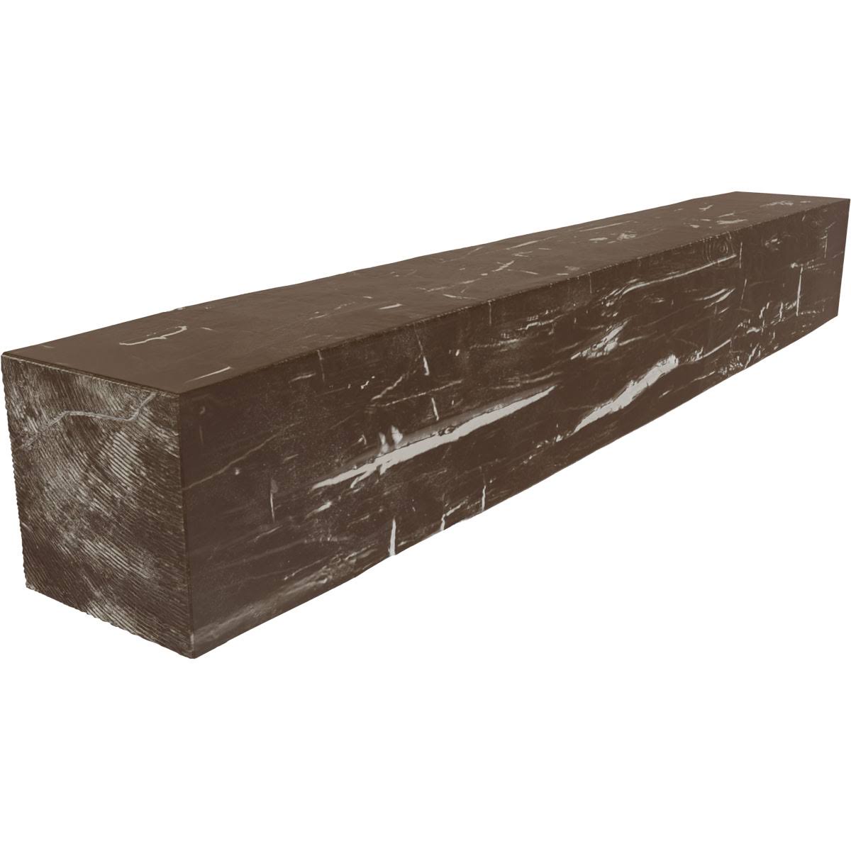 Ekena Millwork MANUHH06X10X84VM 6H x 10D x 84W Hand Hewn Faux Wood Fireplace Mantel, Vintage Mahogany