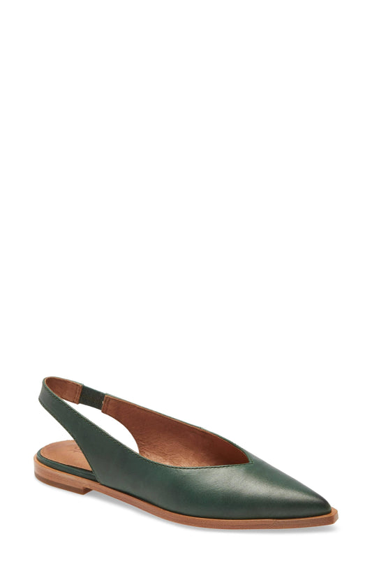 Frye Womens Kenzie Slingback Flats - Racing Green - 7.5M