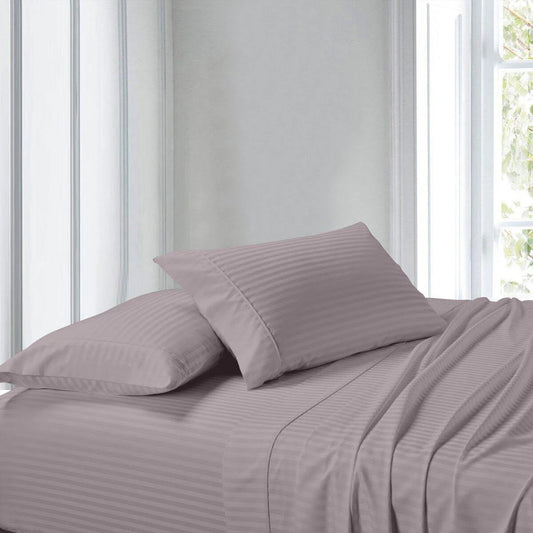 Waterbed Sheets Attached 300TC Striped Queen Waterbed / Lilac