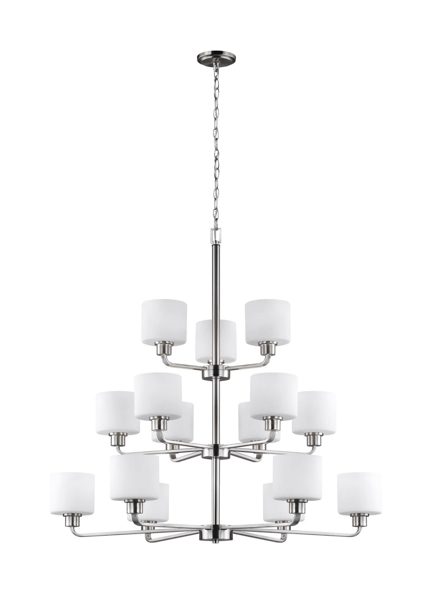 Sea Gull Lighting 3128815EN3-962 Canfield Brushed Nickel 15 Light Chandelier