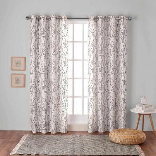 Exclusive Home Branches Window Curtain Panel Pair, Natural