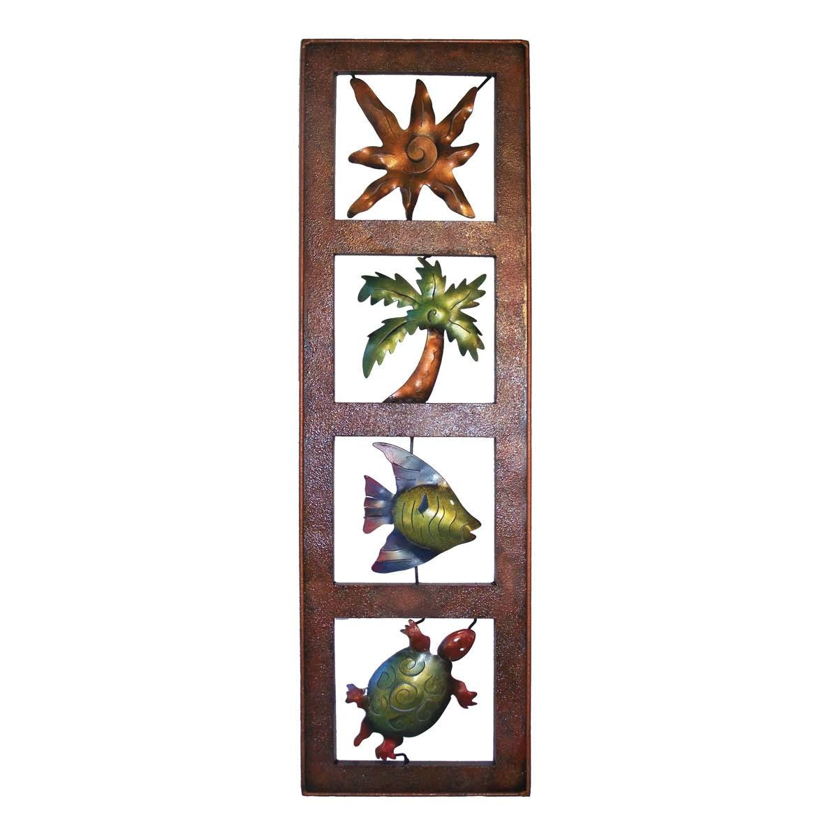 Vertical Beach Frame Metal Wall Art