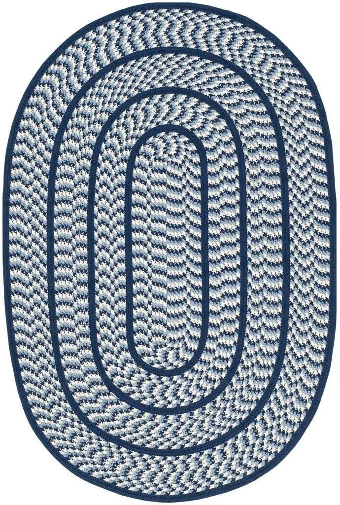 Safavieh Braided Ivory/Navy 4 ft. x 6 ft. Oval Area Rug