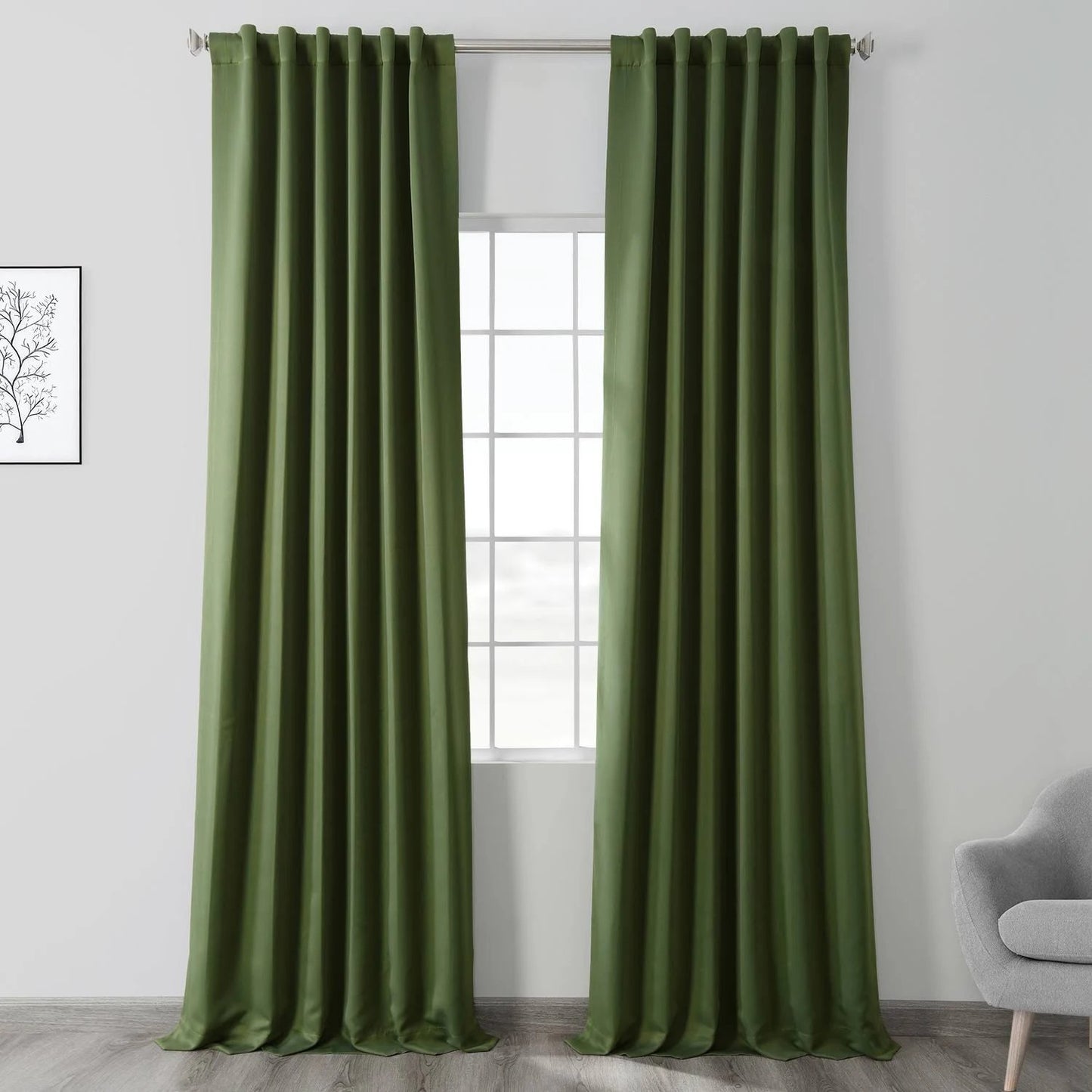 Exclusive Fabrics Blackout Curtain Panel Pair - 50 x 84 - Oasis Green