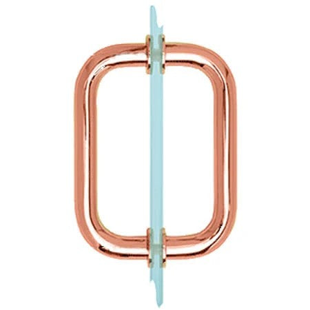 CRL Sdpr6pc0 Polished Copper 6 inch Tubular Back-to-Back 3/4 inch Diameter Shower Door Pull Handles, Bronze