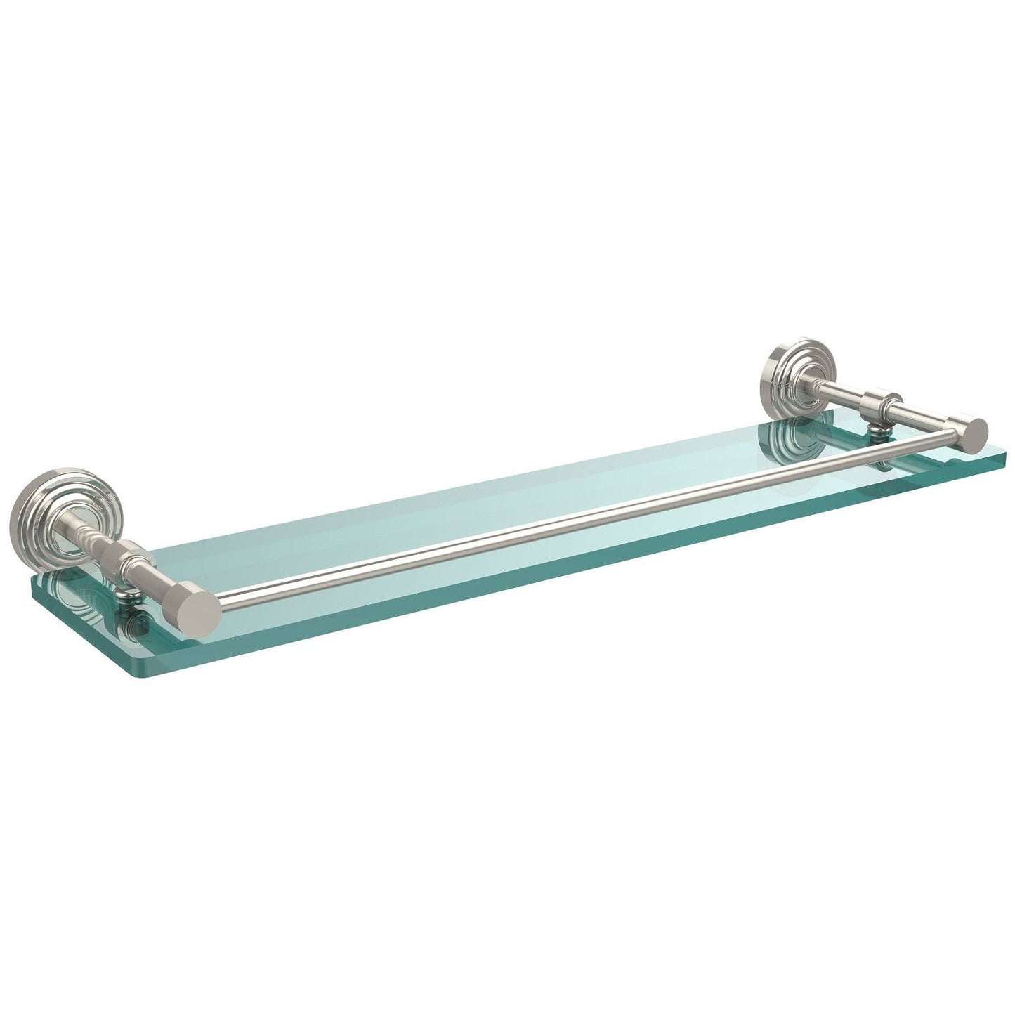 Allied Brass Prestige Regal 22 Tempered Glass Shelf with Gallery Rail Polished Nickel