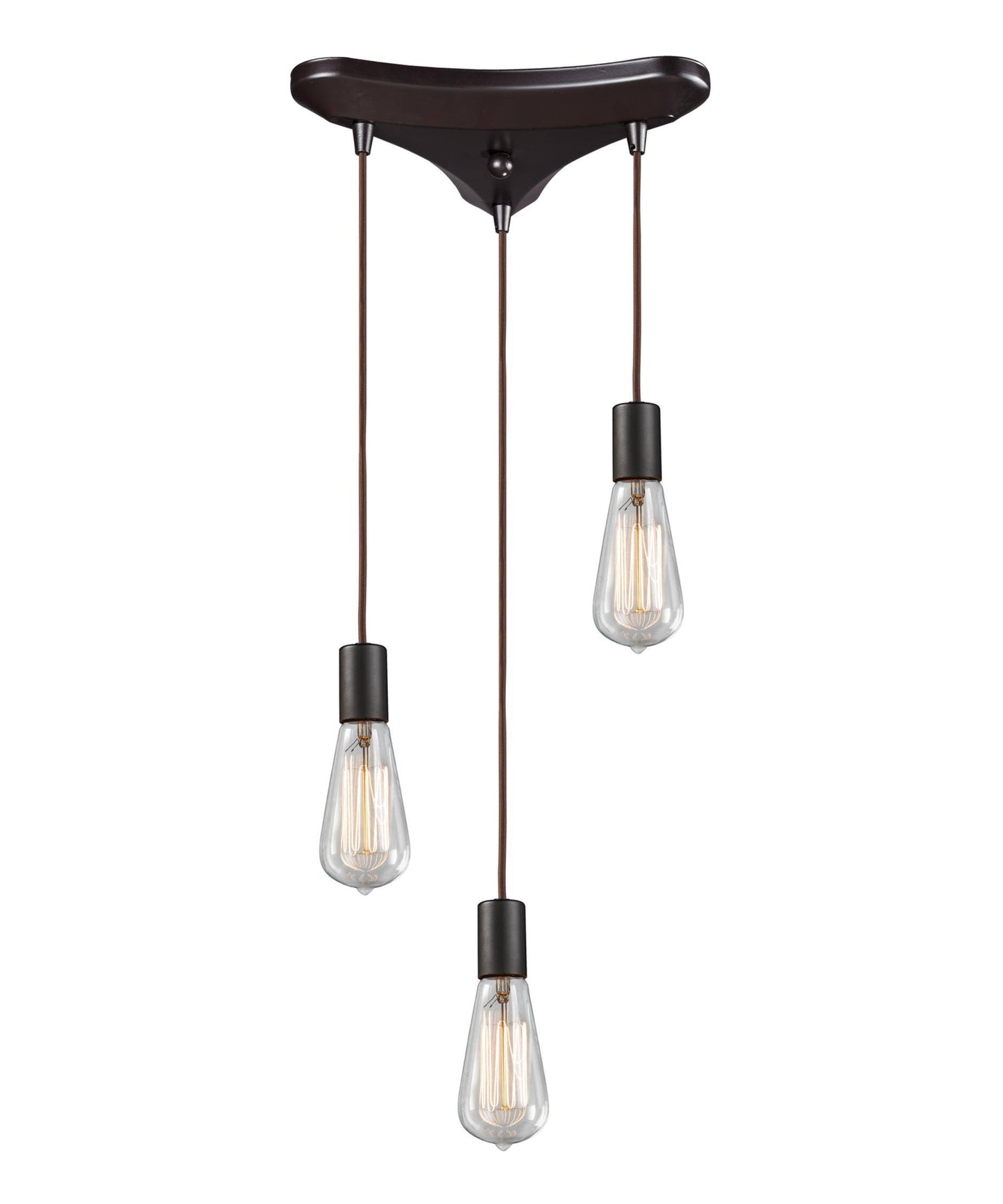 Elk Lighting 60046-3 Menlow Park 3 Light Pendant in Oiled Bronze