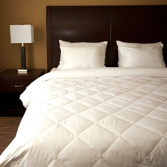 Diamond Quilted White Down Blanket - King