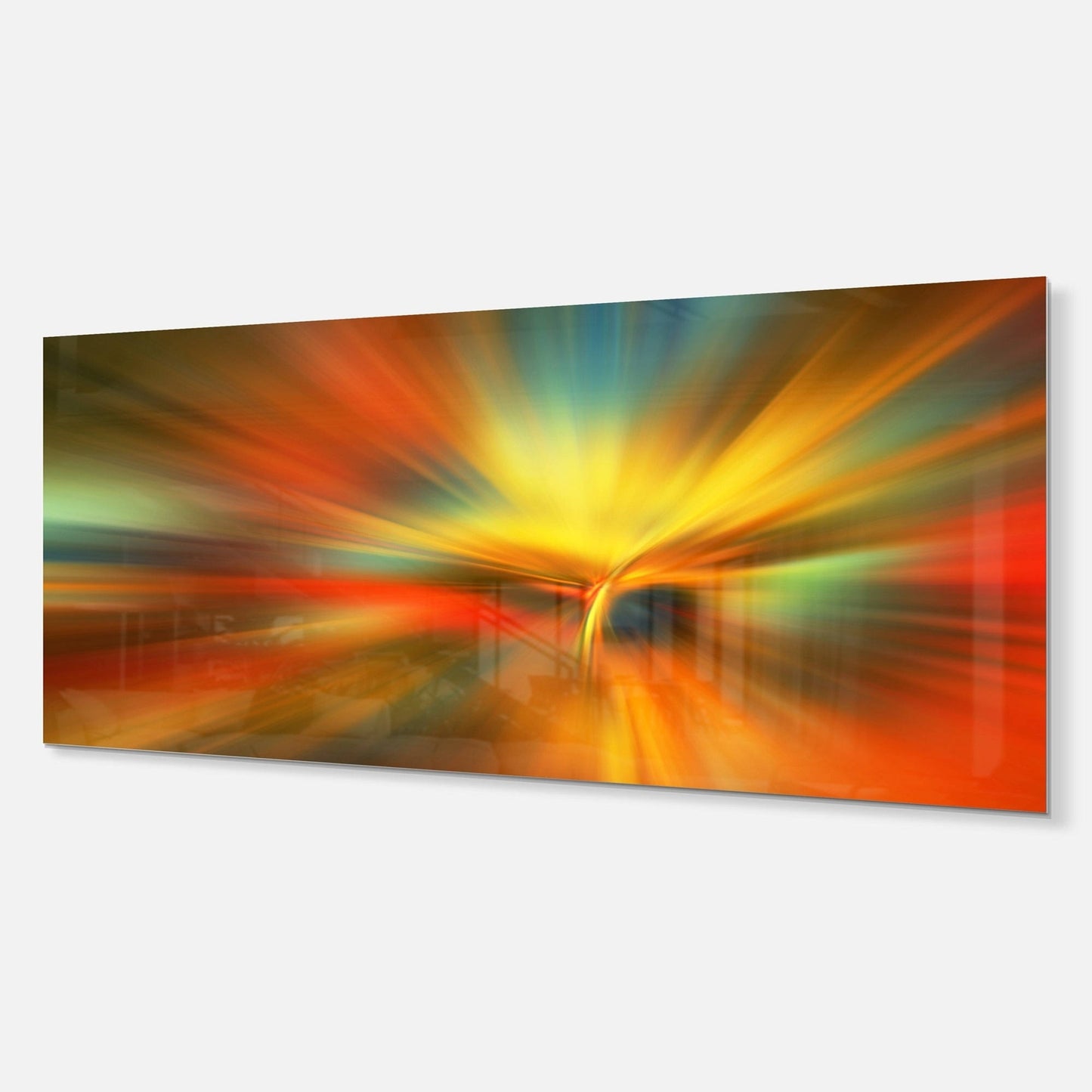 Designart Yellow Focus Color Abstract Digital Art Metal Wall Art - 40 in. Wide x 30 in. High