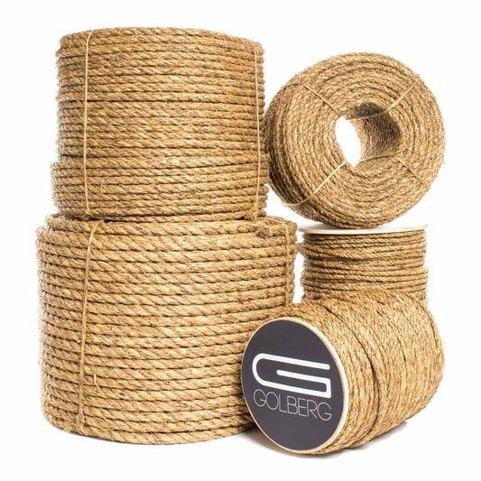 Golberg Natural Fiber Tan Manila Rope - (1/4 inch x 600 Feet)