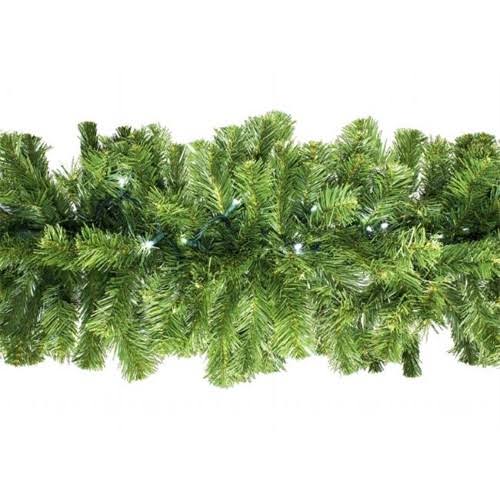 Winterland Wl-garsq-09-lpw 9 ft. Pre-Lit LED Pure White Sequoia Garland, Size 5 mm