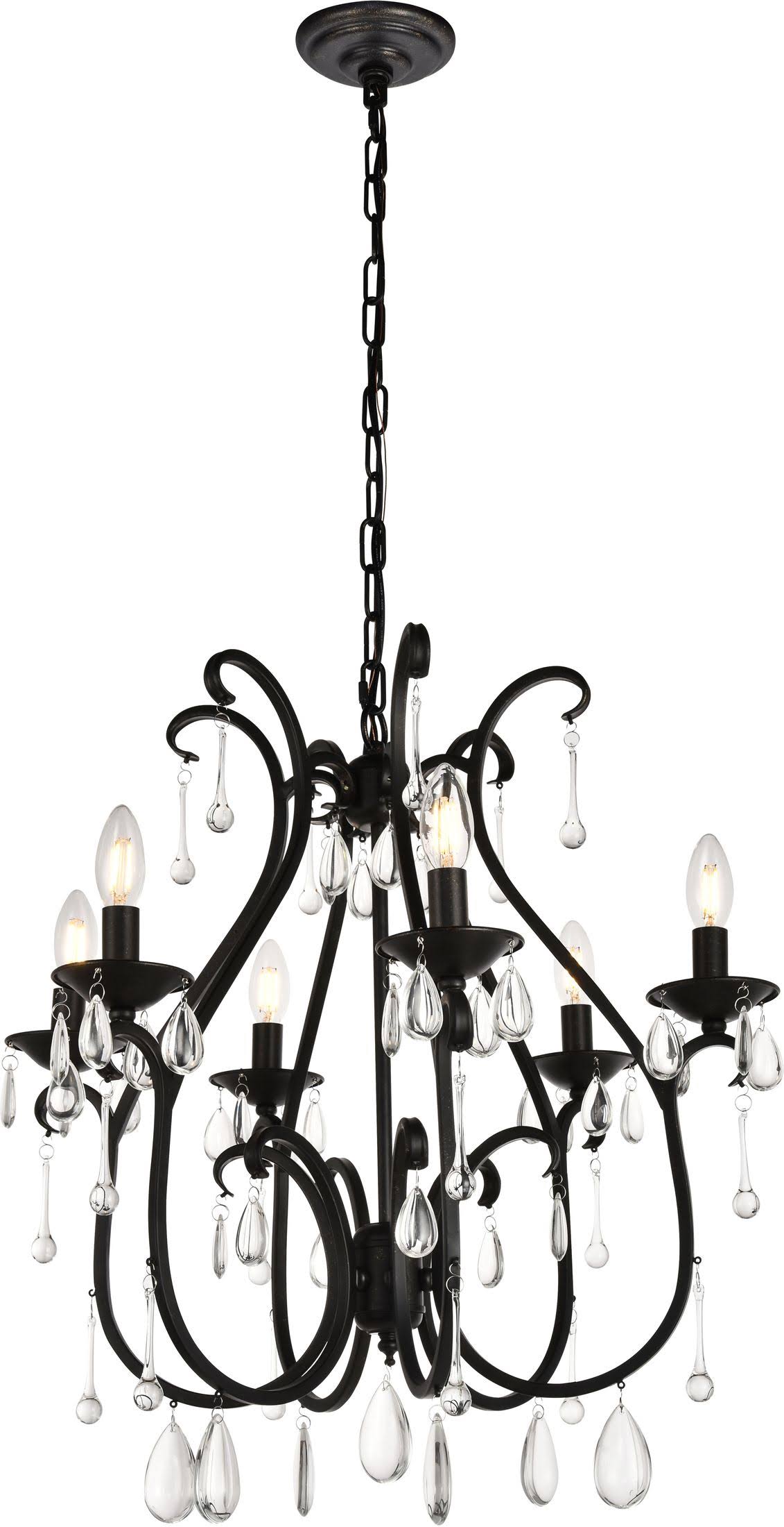 Regan 22 Dark Bronze 6 Light Chandelier