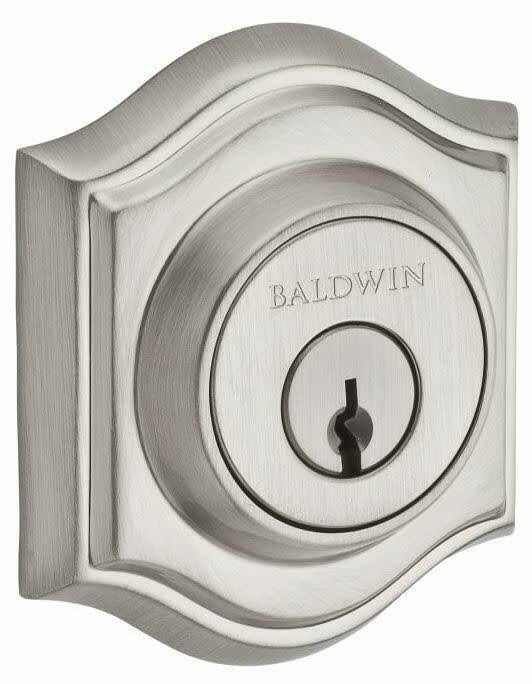 Baldwin Traditional Arch Single Cylinder Deadbolt with SmartKey Finish Satin Nickel