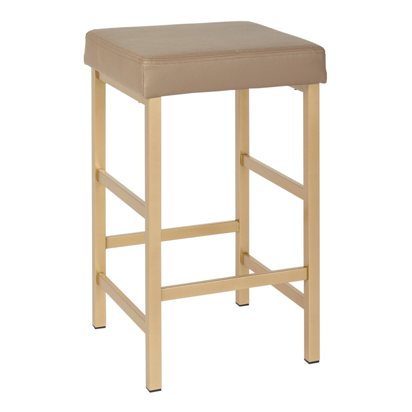 26 Gold Backless Stool - Camel