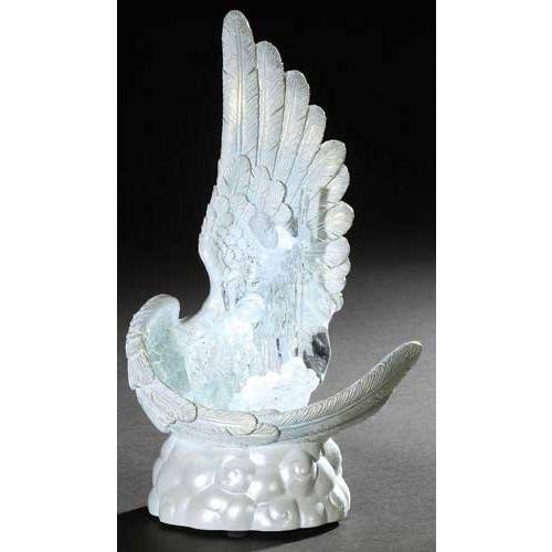 9.75 inch Clear and White Holy Family in Angel Wing Christmas Figurine