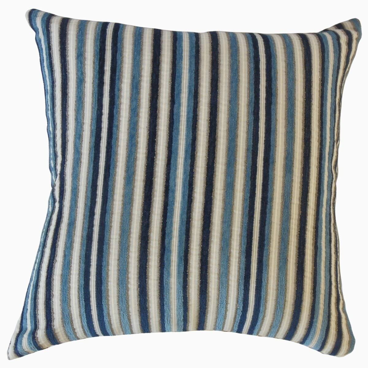 The Pillow Collection Gauthier Striped Decorative Throw Pillow - Blue - 18 x 18 - Square