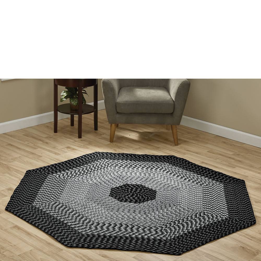 Better Trends Alpine Braided Octagon Rug Black