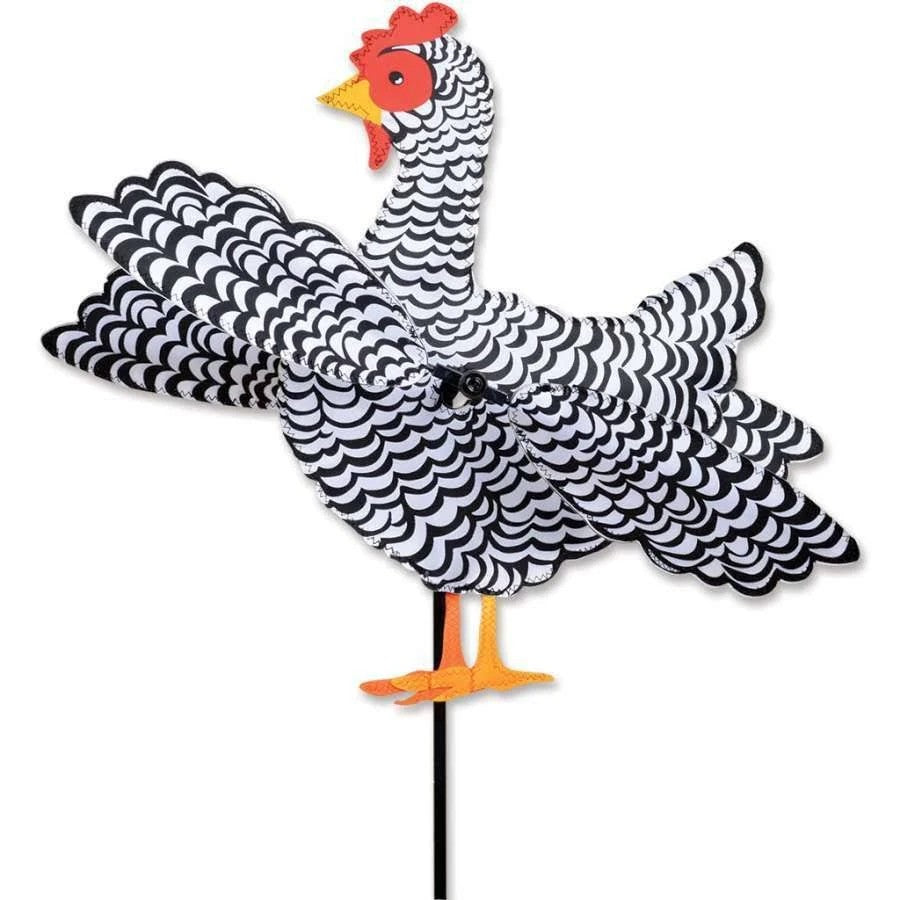 Whirligig Spinner, Black White Chicken