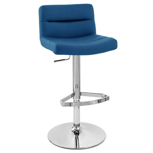 Zuri Furniture Dark Blue Lattice Adjustable Height Swivel Armless Bar Stool