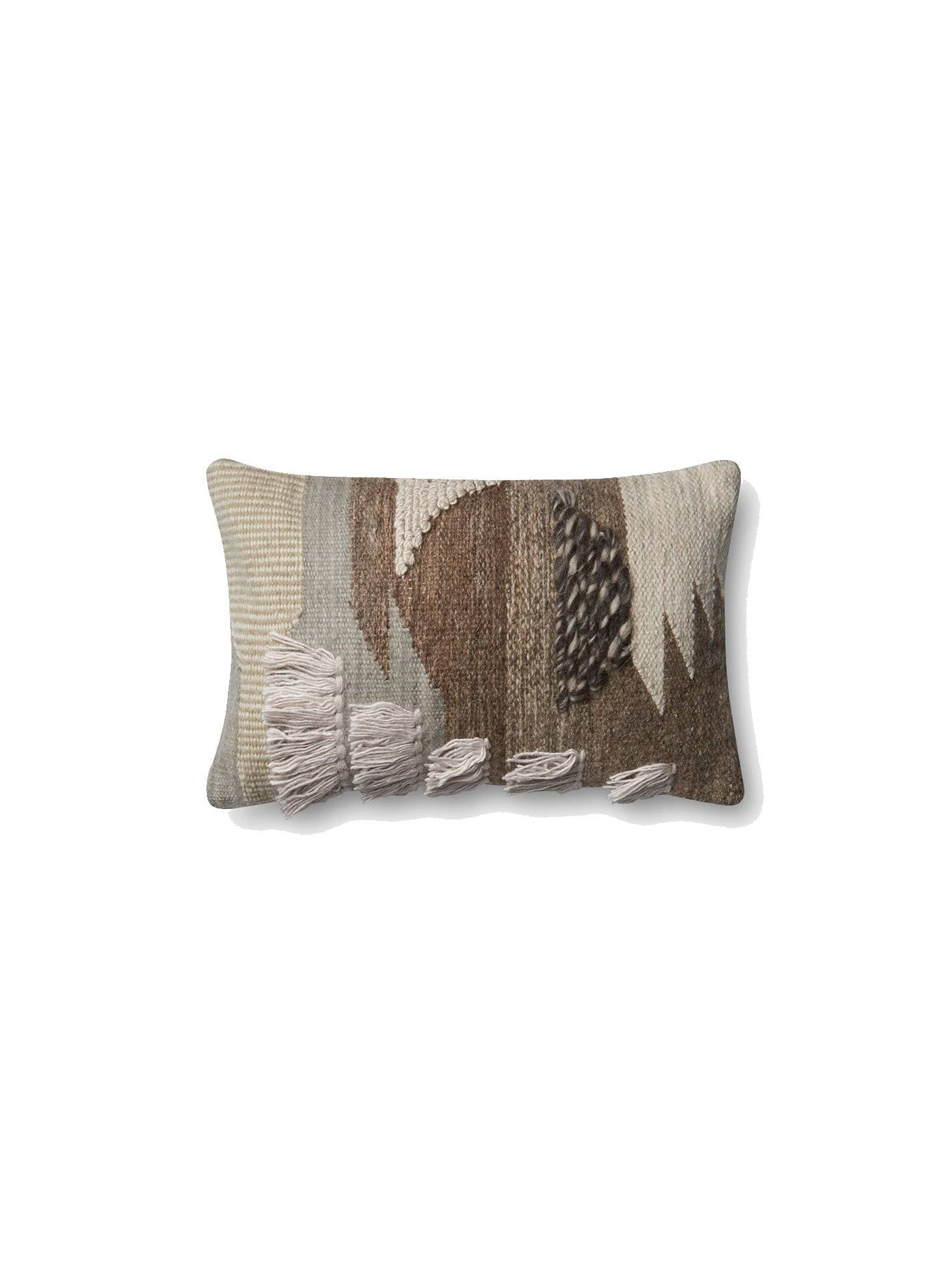 Ed Ellen DeGeneres Crafted by Loloi P4063 Pillow 13 x 21 / Down/Feather / Multi Brown