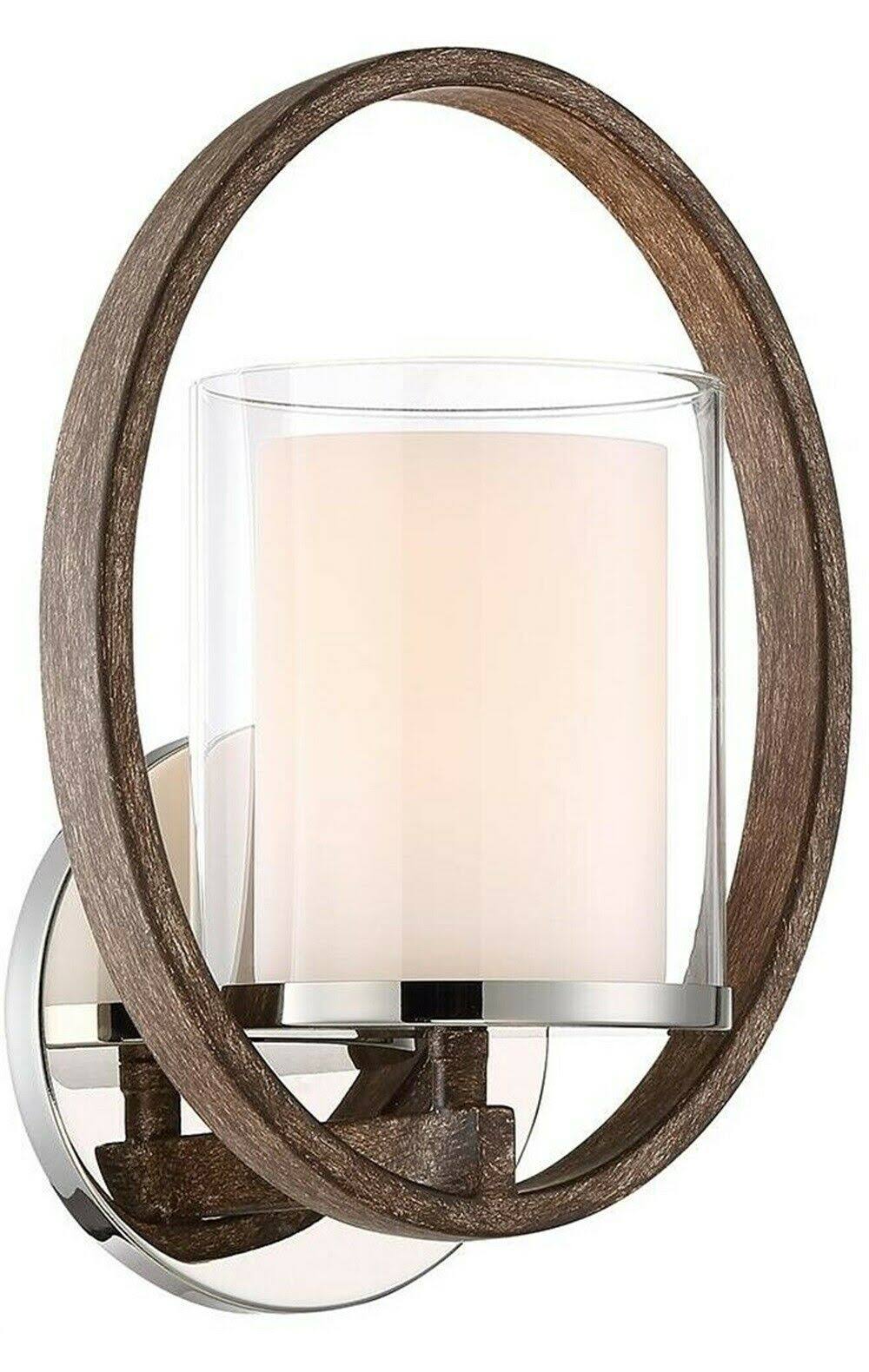 Home Decorators Collection 1-Light Polished Nickel/Corona Bronze Wall Sconce