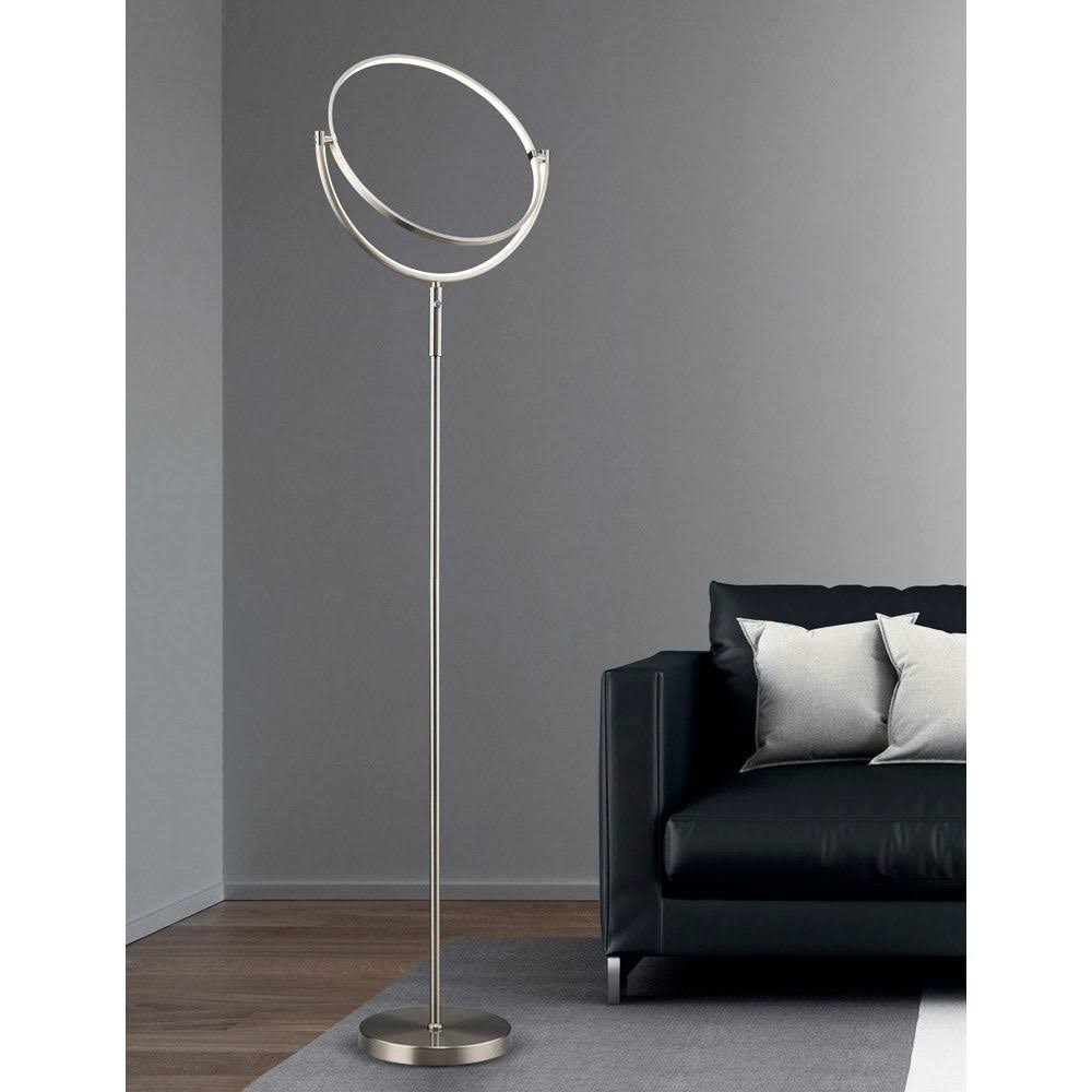 Circula 75H 28W Dimmable LED Floor Lamp, Silver, HomeGlam