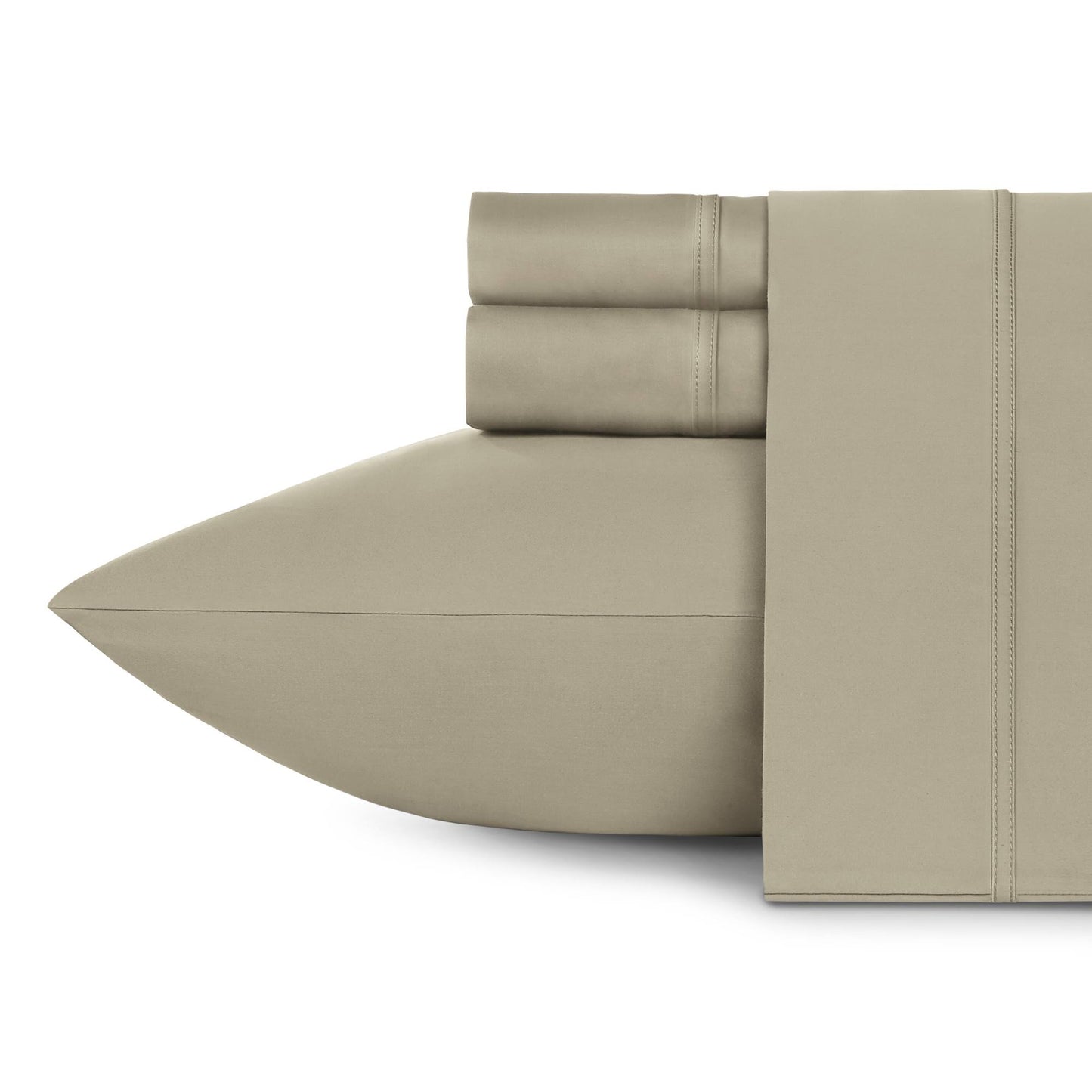 California Design Den Luxe - 600 Thread Count- 100% Cotton Sateen Sheet Set - King / Taupe / 100 % Sateen Cotton