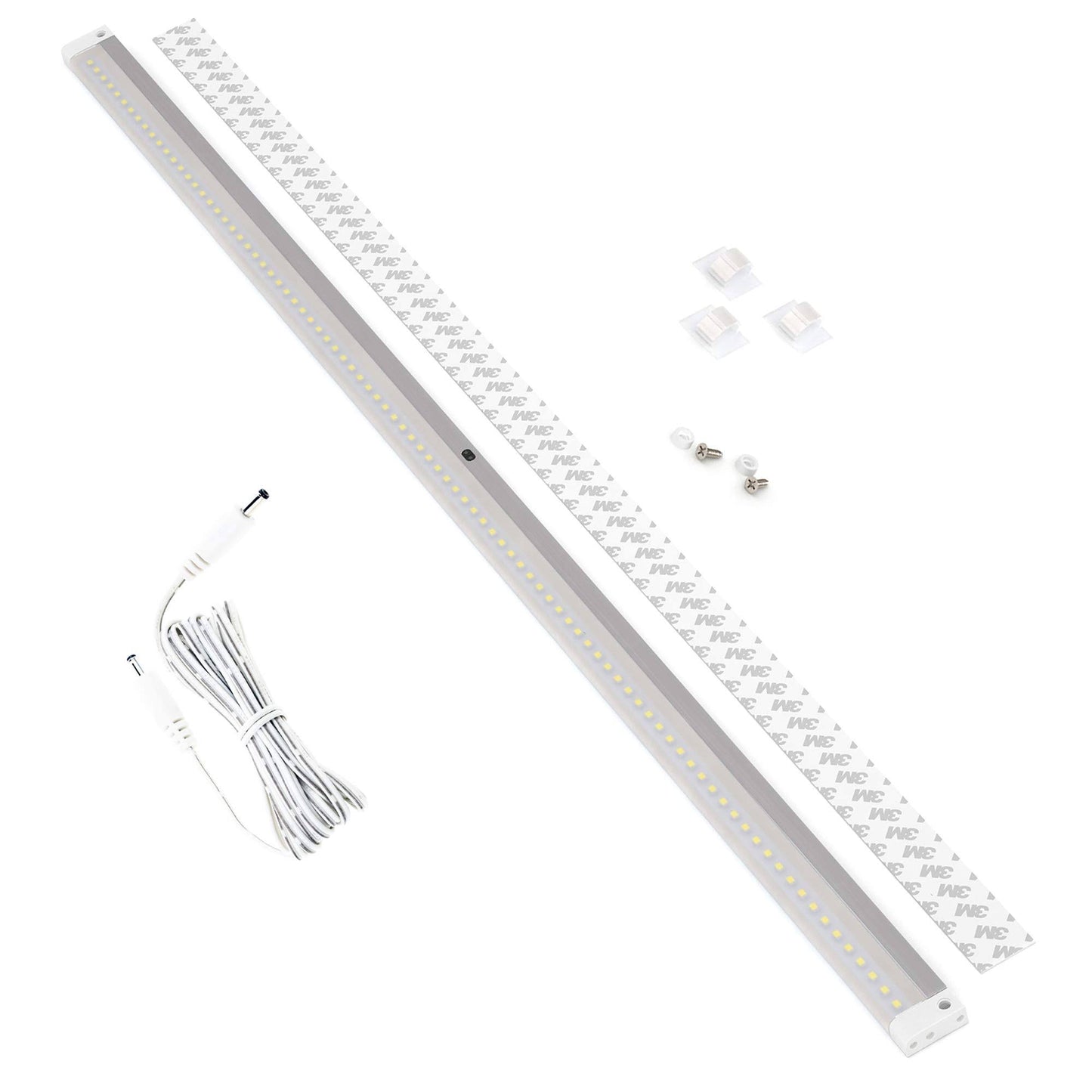 Eshine 40 in. LED 6000K White Under Cabinet Lighting with Sensor (No Power Supply Included), Silver