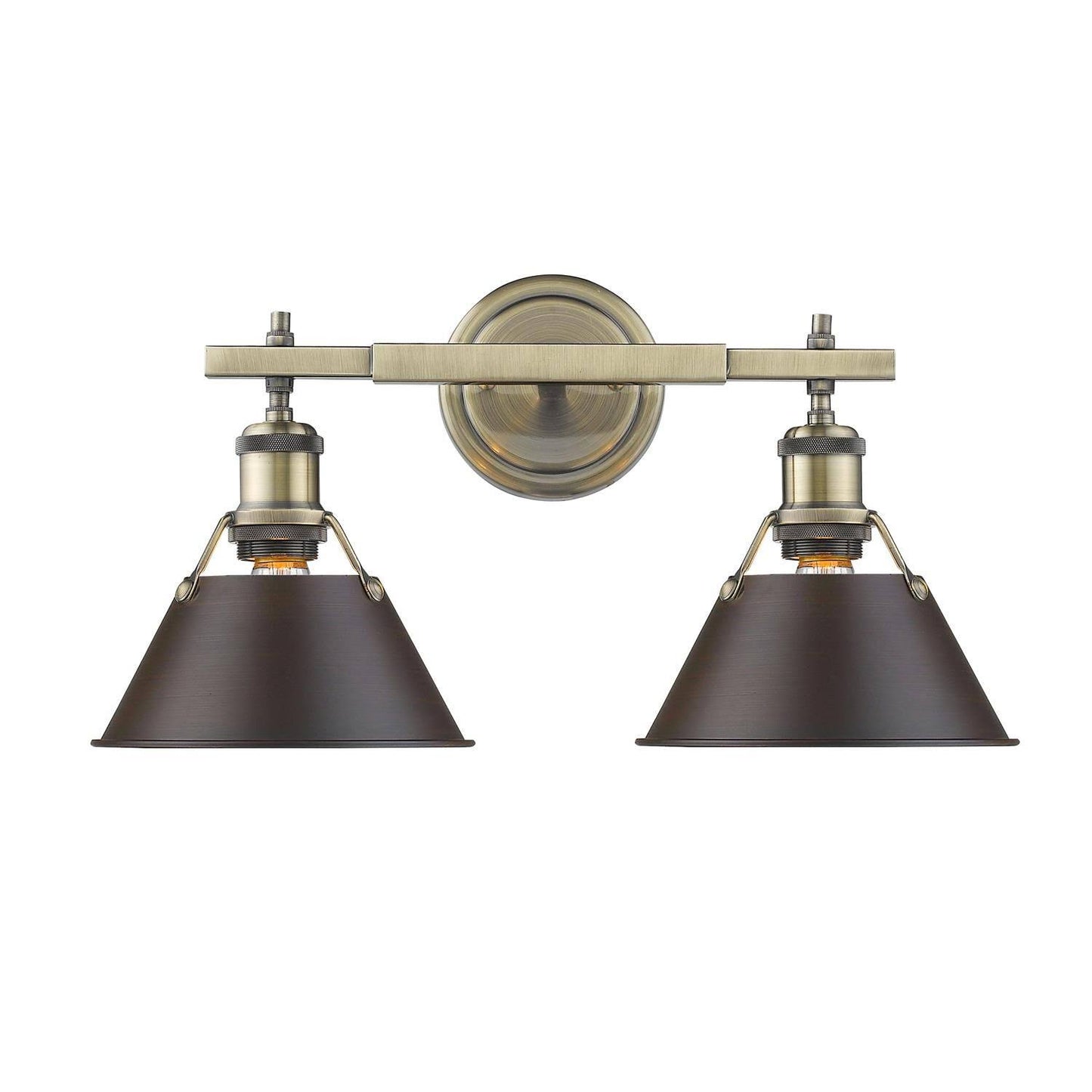 Golden Orwell 2 Light Bath Vanity 3306 BA2 AB RBZ (Aged Brass)