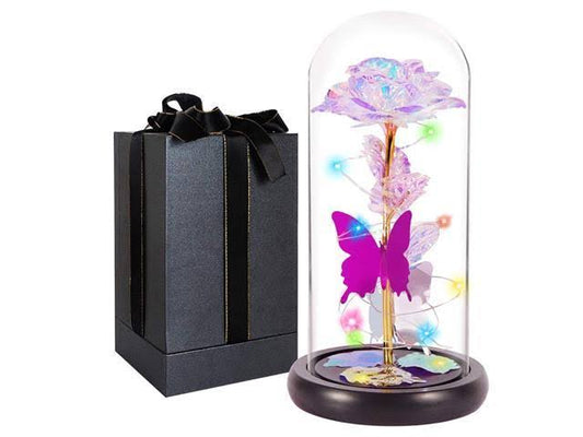 Oubang Gifts for Women Galaxy Rose Valentines Day for Wife Girls,Crystal Colorful Flowers Forever Roses with LED Decor,Best Gifts for