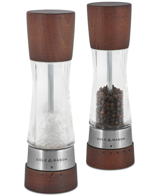 Cole Mason Derwent Salt Pepper Mill Gift Set, Forest Wood