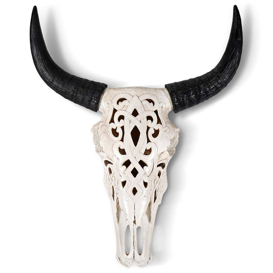 Carved Steer Skull Wall Decor | Cow Skull Decor by Wall Charmers