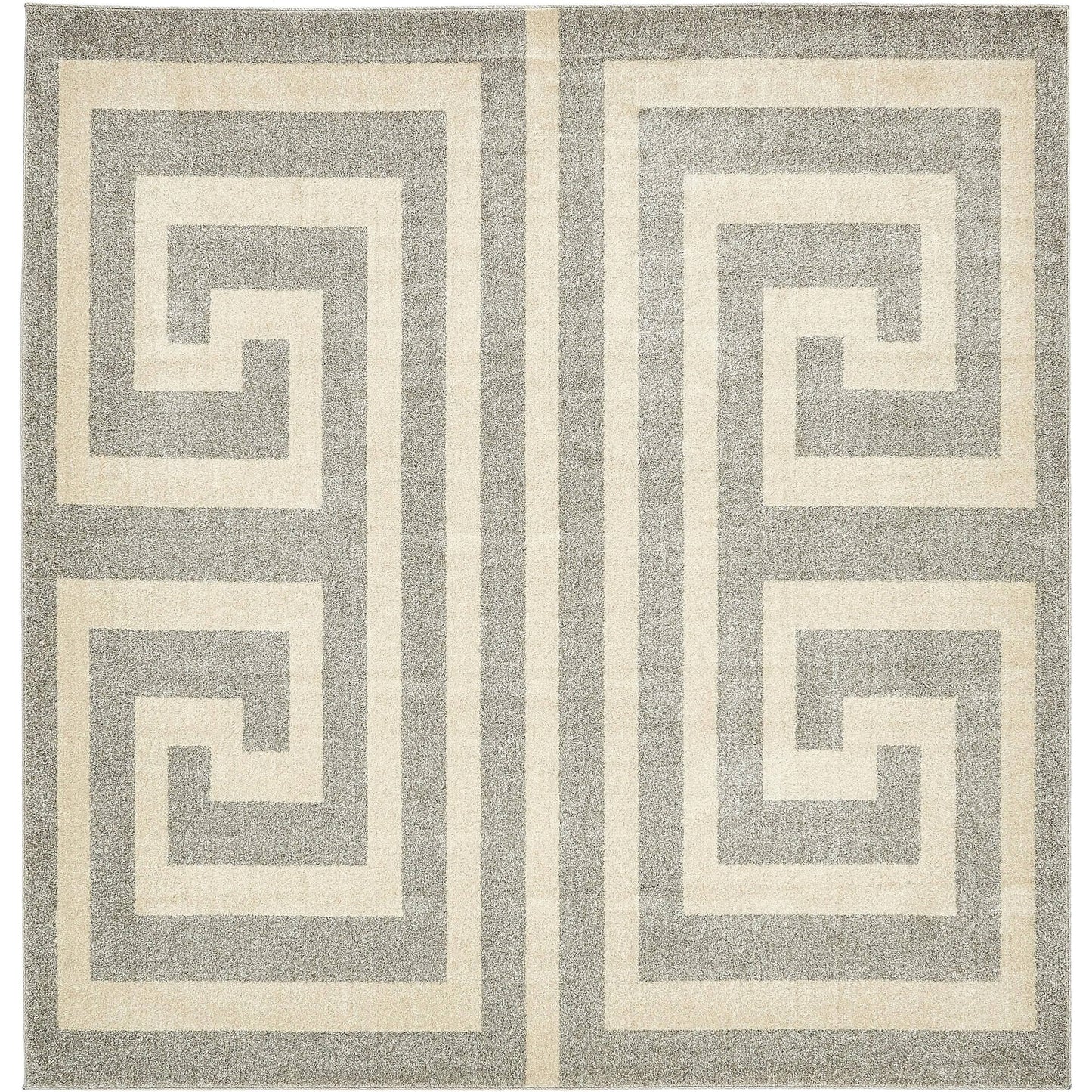 Unique Loom Athens Greek Key Gray 8 0 x 8 0 Square Rug